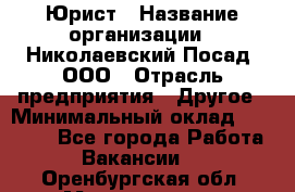 Юрист › Название организации ­ Николаевский Посад, ООО › Отрасль предприятия ­ Другое › Минимальный оклад ­ 20 000 - Все города Работа » Вакансии   . Оренбургская обл.,Медногорск г.